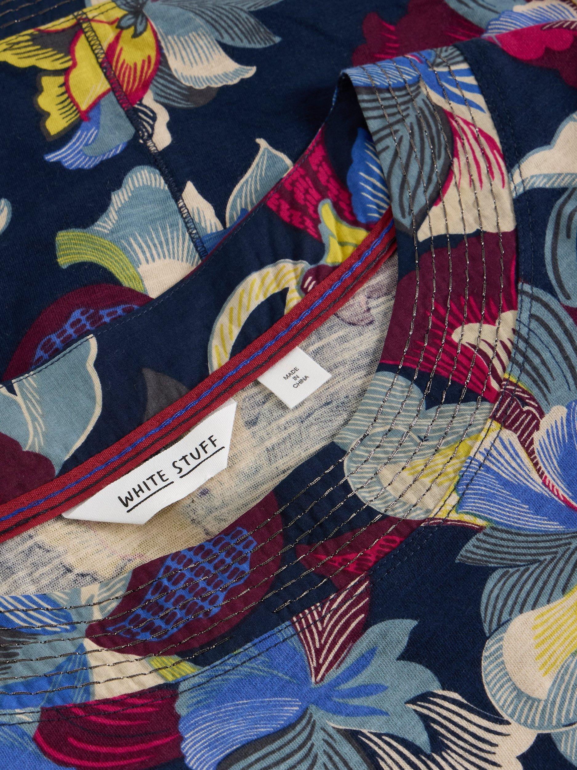 Product image 6 of 6, which shows White Stuff Weaver Floral Top, Navy, 6