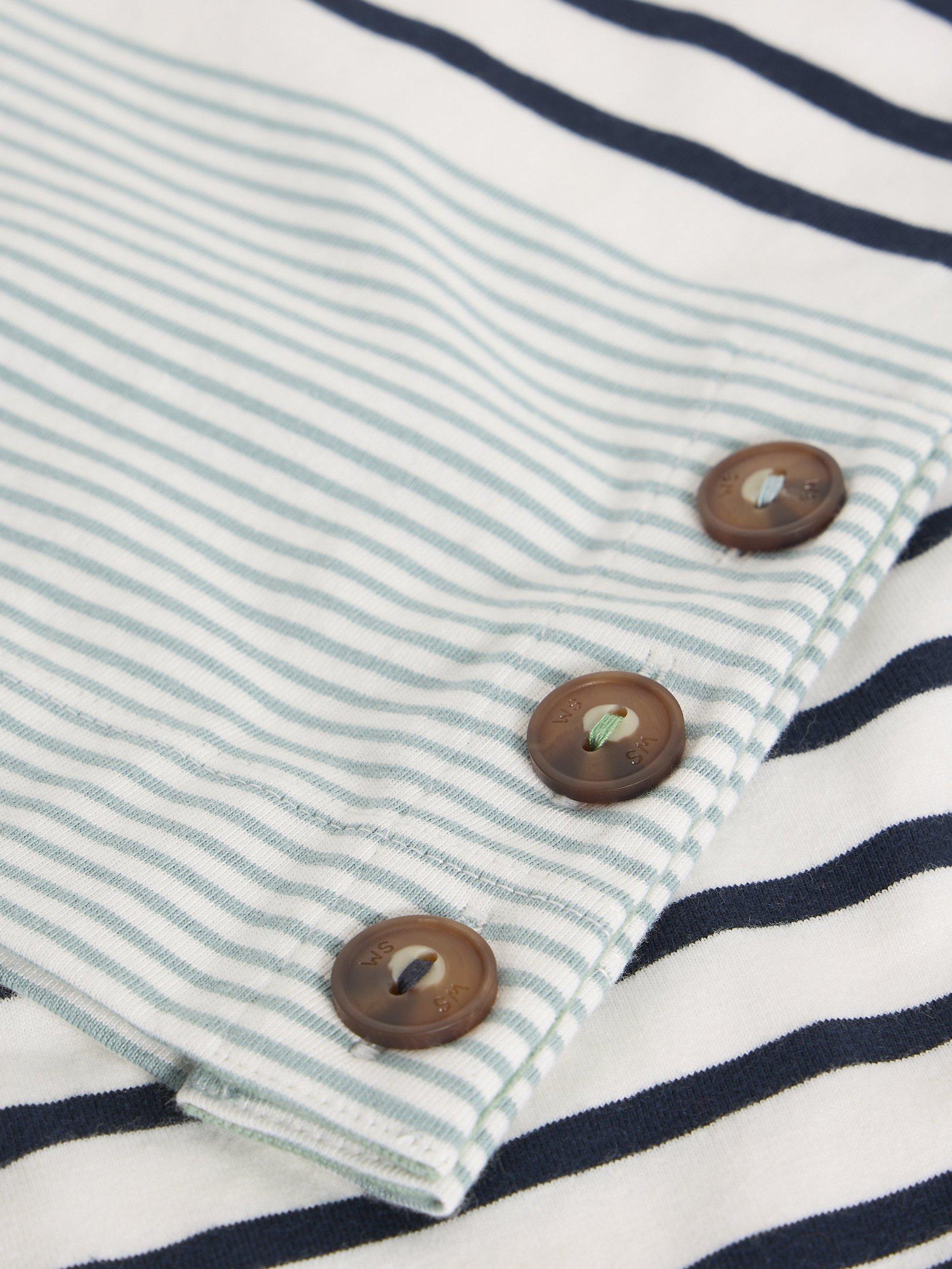 Product image 6 of 6, which shows White Stuff Willow Cotton Striped Round Neck Top, White/Multi, 6