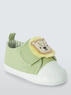 John Lewis Baby Lion Shoes, Green