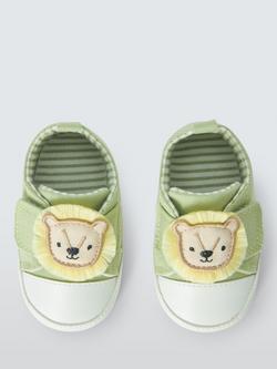 John Lewis Baby Lion Shoes - view 2, Green