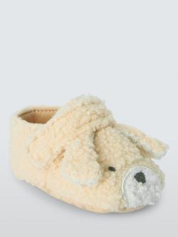 John Lewis Baby Dog Slippers, Natural, Natural