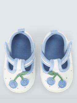 John Lewis Baby Cherry T-Bar Shoes, Multi - view 2, Multi