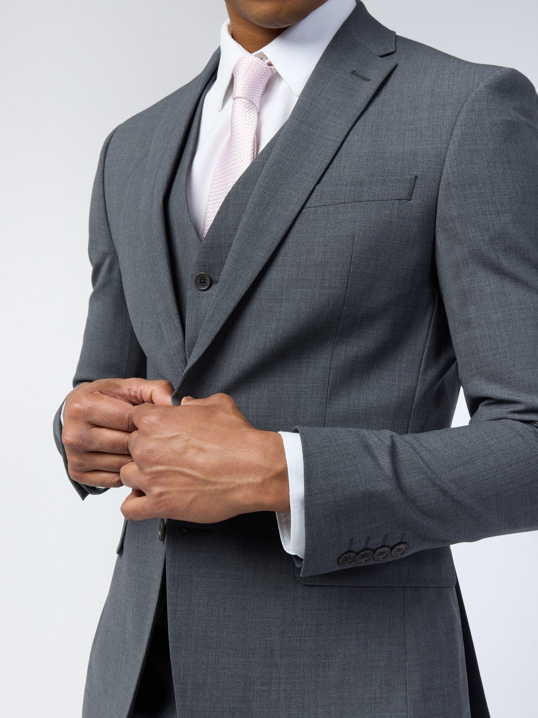 Product image 5 of 6, which shows Ted Baker Performance Slim Fit Wool Blend Panama Suit Jacket, Charcoal, 38S