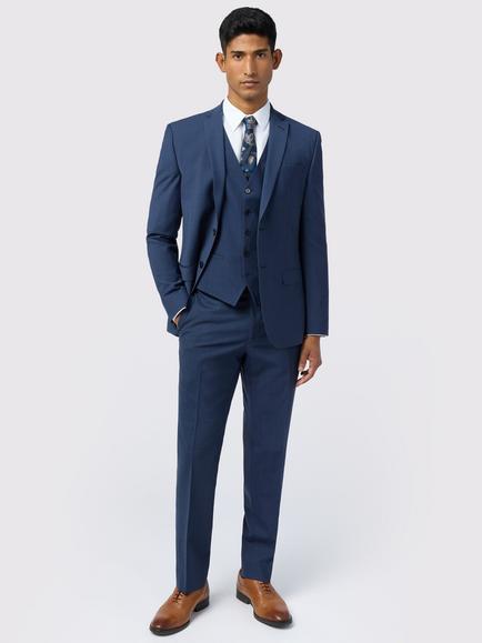 Ted Baker Performance Slim Fit Wool Blend Panama Suit Jacket - view 2, Mid Blue