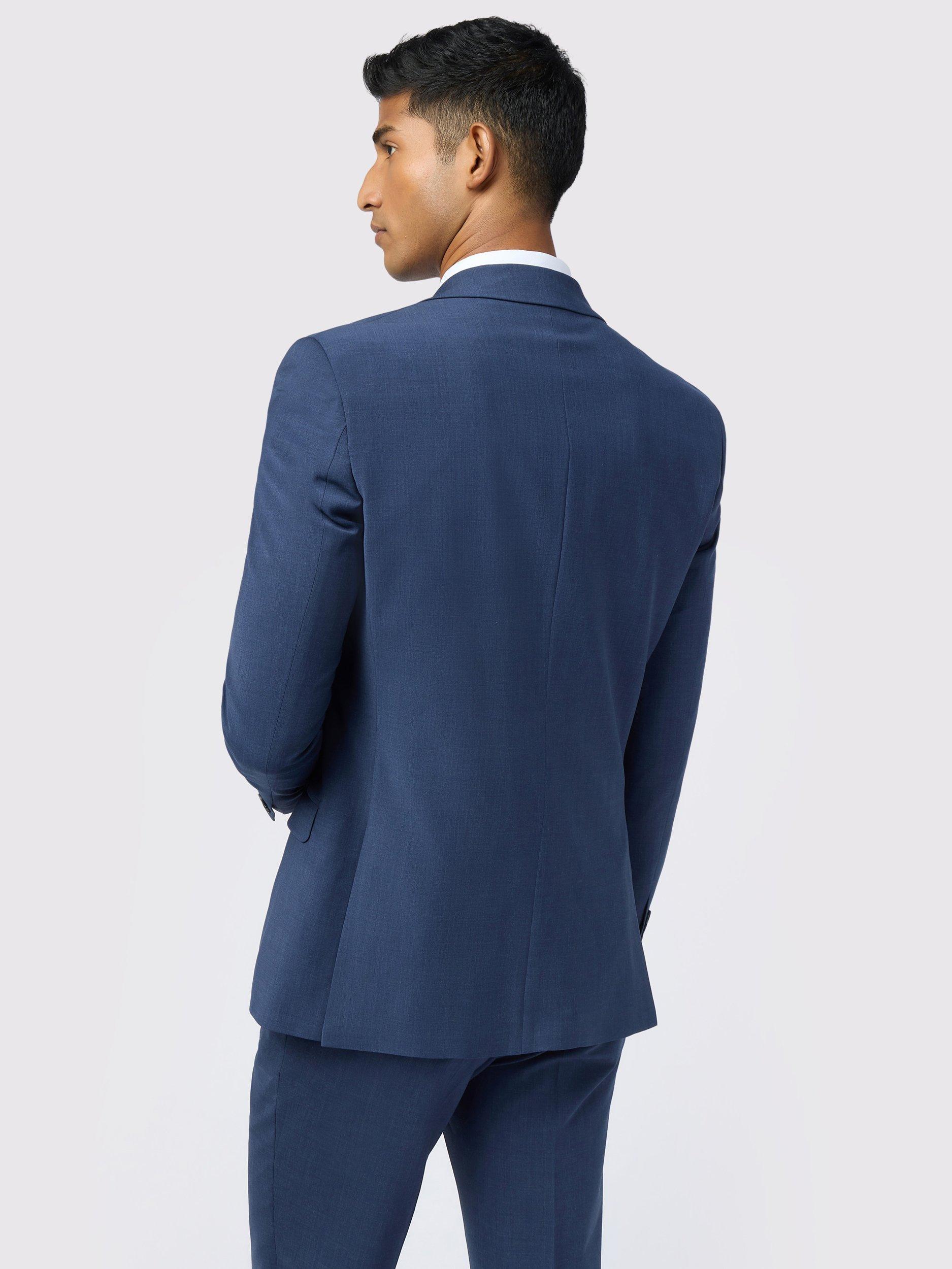 Product image 4 of 7, which shows Ted Baker Performance Slim Fit Wool Blend Panama Suit Jacket, Mid Blue, 38S