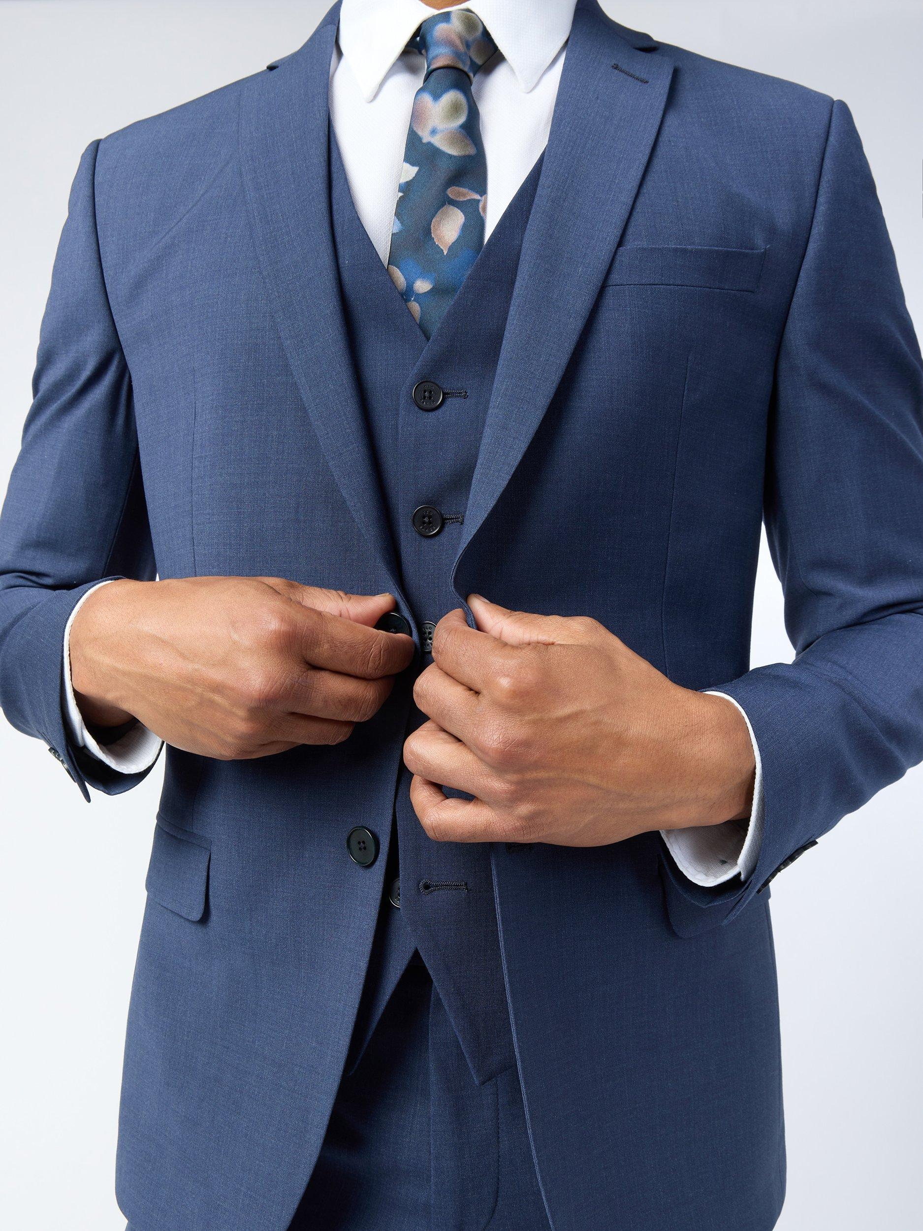 Product image 6 of 7, which shows Ted Baker Performance Slim Fit Wool Blend Panama Suit Jacket, Mid Blue, 38S