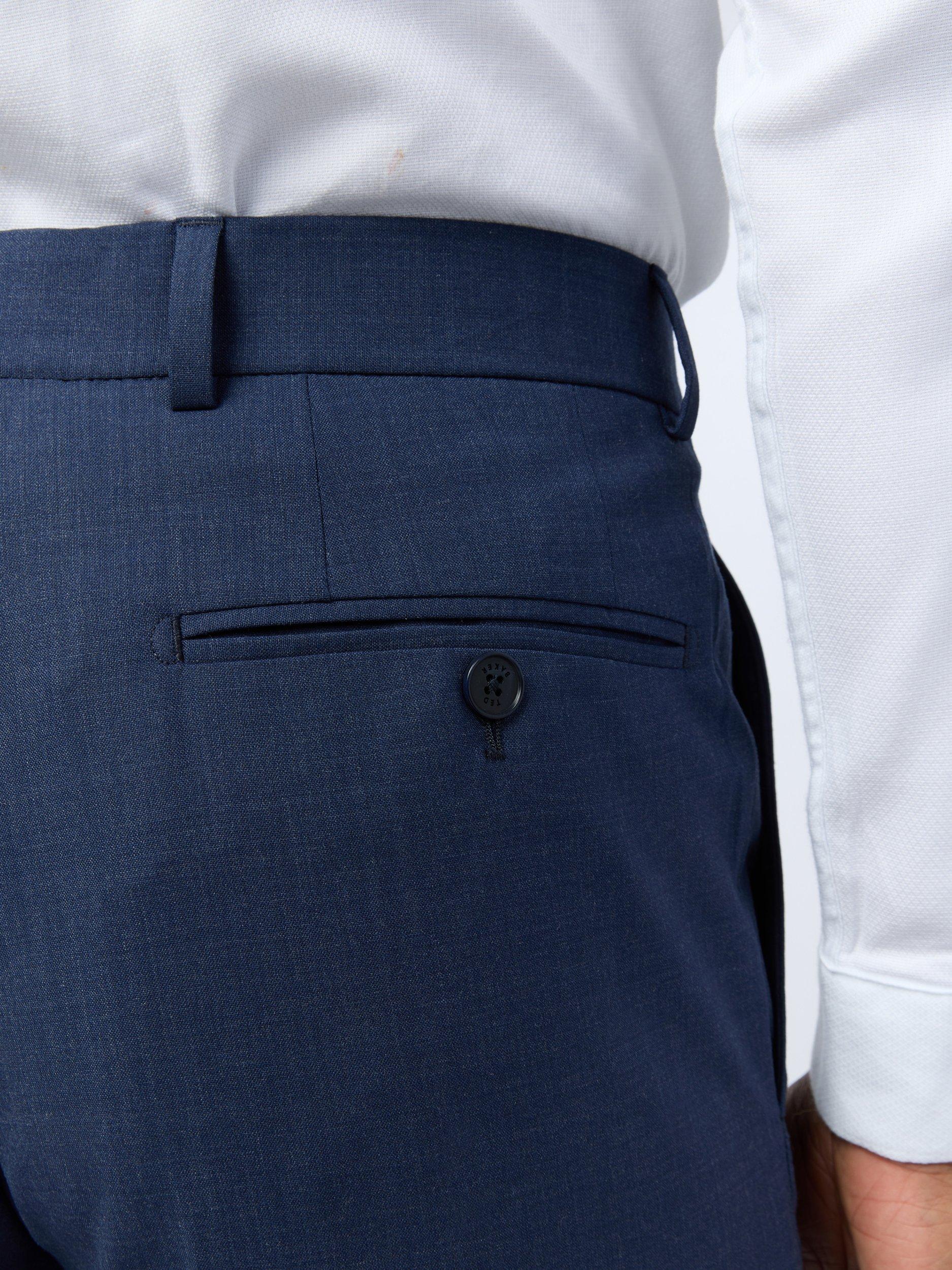 Product image 3 of 3, which shows Ted Baker Performance Slim Fit Panama Wool Blend Suit Trousers, Mid Blue, 32S