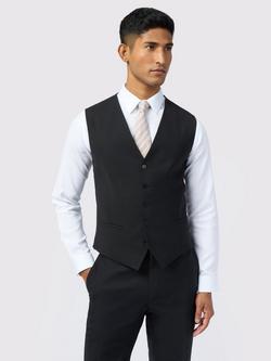 Ted Baker Slim Fit Performance Panama Wool Blend Waistcoat, Black