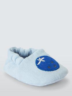 John Lewis Baby Blueberry Muslin Booties, Blue, Blue
