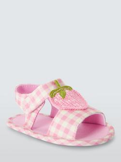 John Lewis Baby Strawberry Sandals, Pink, Pink