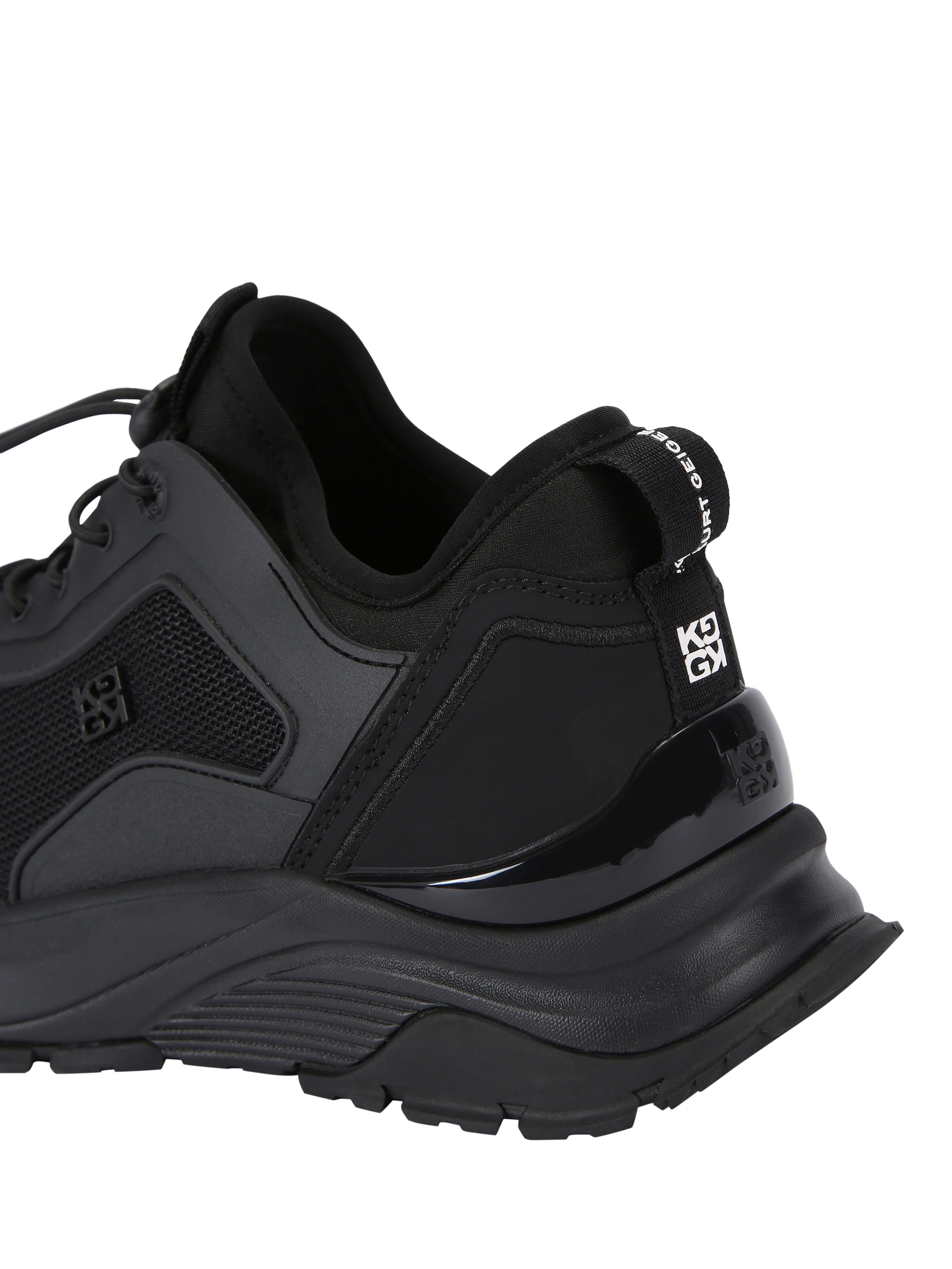 Product image 4 of 5, which shows Kurt Geiger London Lisbon Canvas Trainers, Black, 6