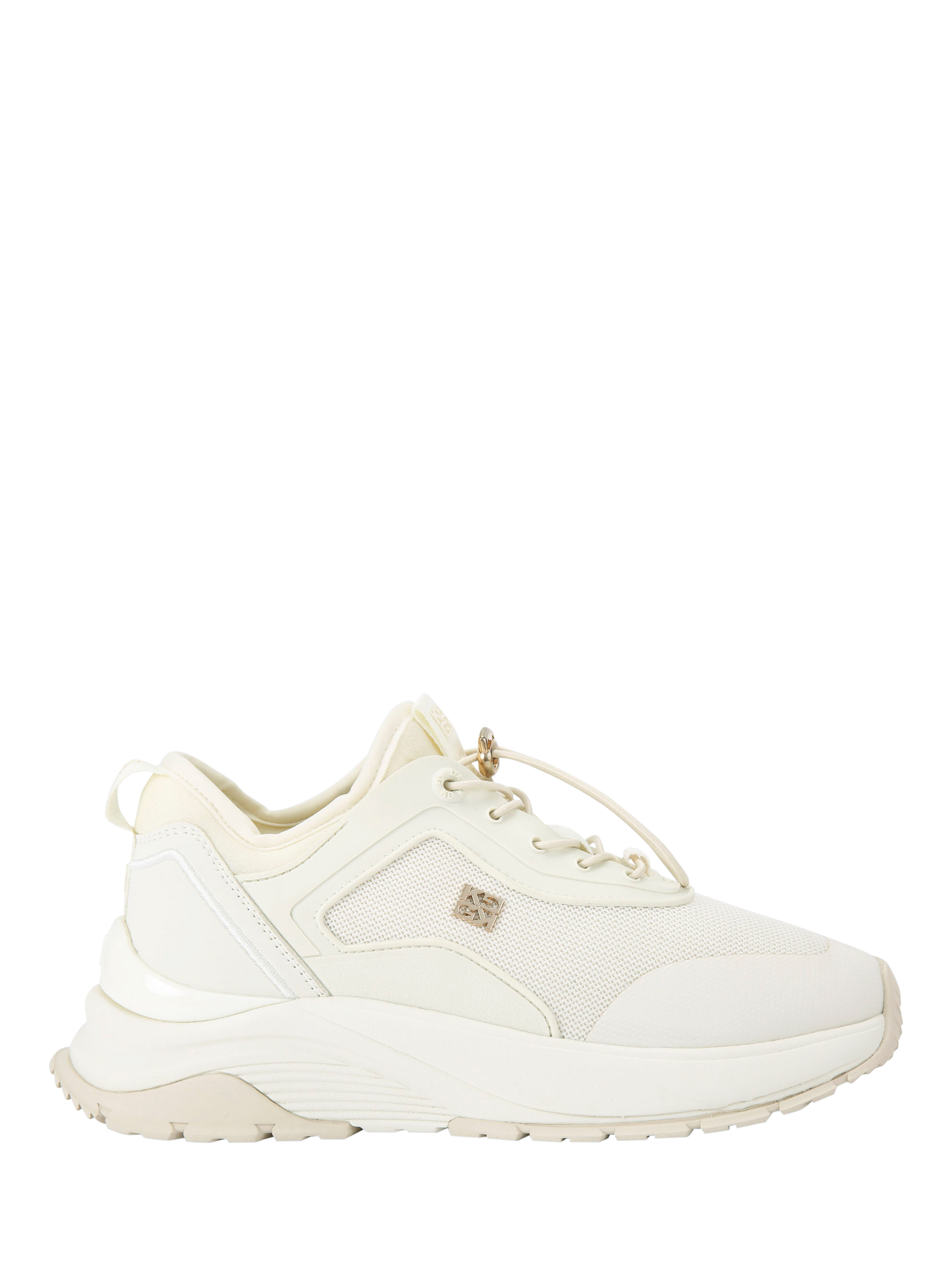 Product image 1 of 5, which shows Kurt Geiger London Lisbon Canvas Trainers, White, 7