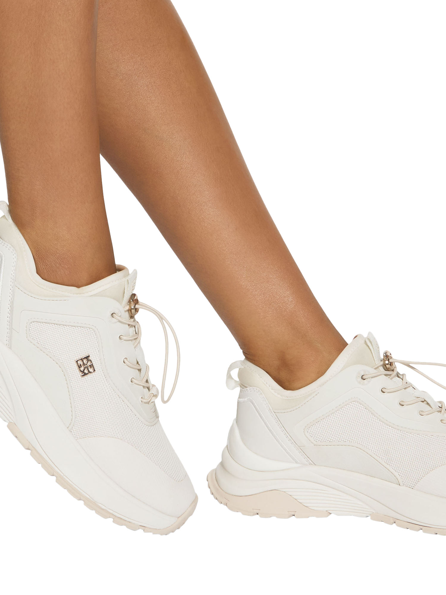 Product image 2 of 5, which shows Kurt Geiger London Lisbon Canvas Trainers, White, 7