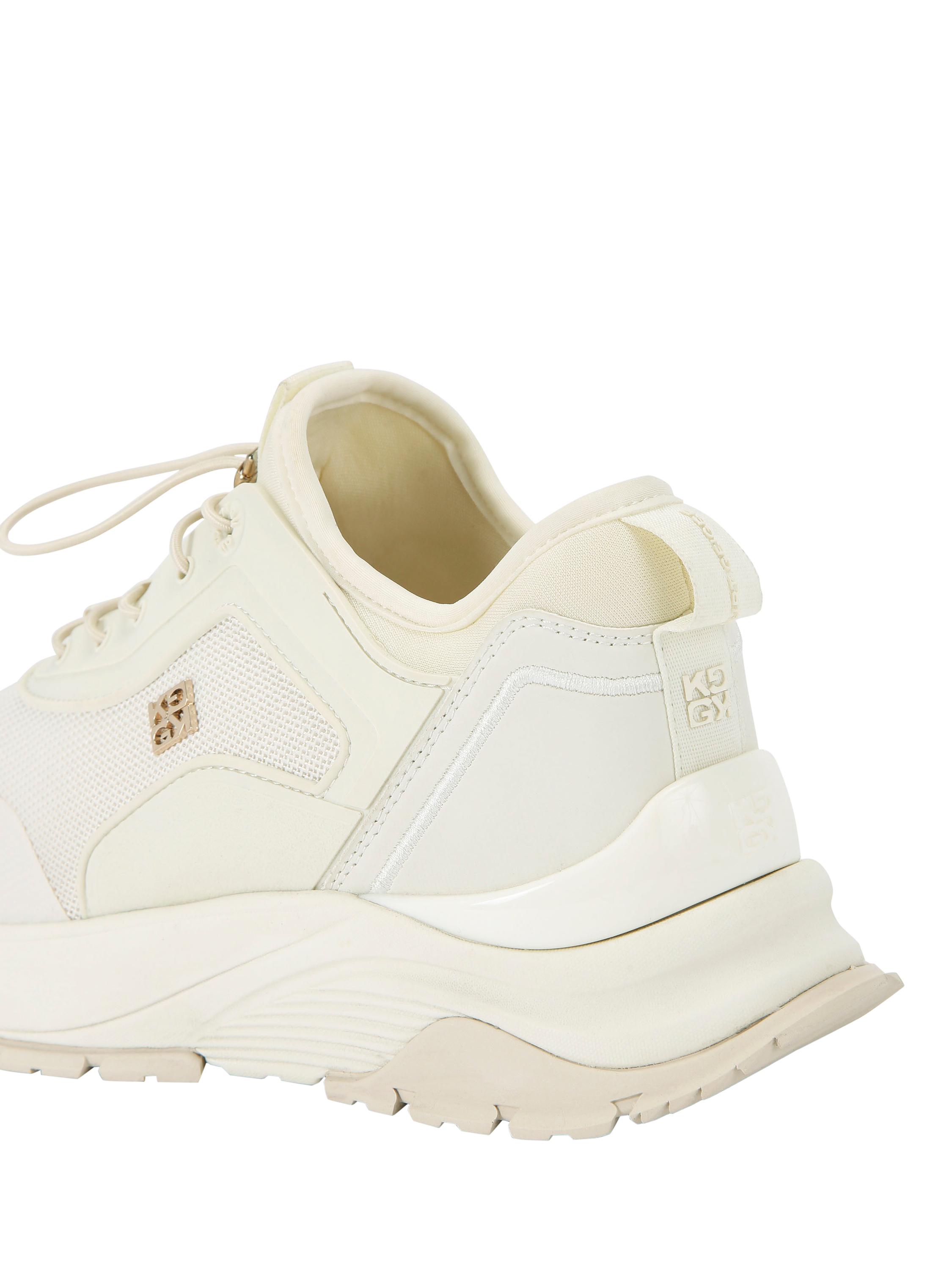 Product image 4 of 5, which shows Kurt Geiger London Lisbon Canvas Trainers, White, 7