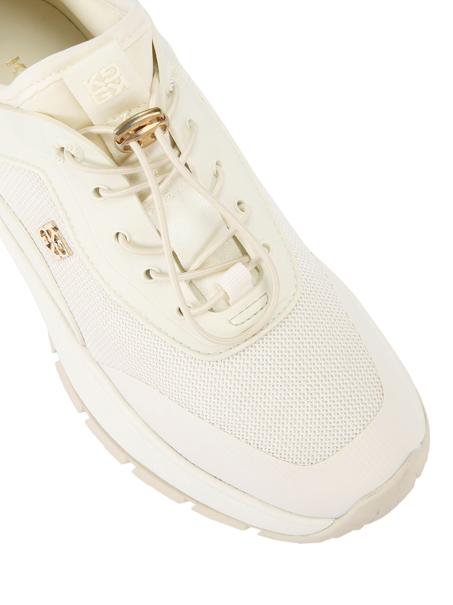 Product image 5 of 5, which shows Kurt Geiger London Lisbon Canvas Trainers, White, 7