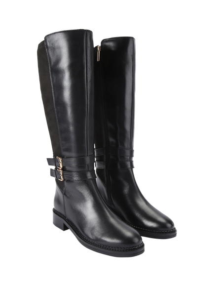 Kurt Geiger London Trying Leather Knee High Boots - view 2, Black