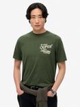 Superdry Cotton Regular Fit Short Sleeve Copper Label Logo T-Shirt, Khaki Jaspe