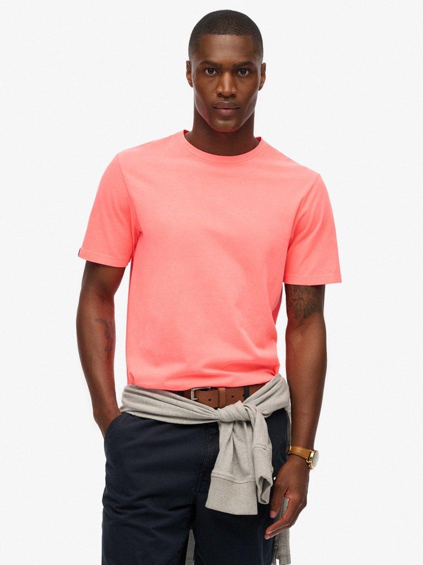 Product image 1 of 4, which shows Superdry Classic Essential T-Shirt, Washed Fiery Coral, S