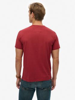 Superdry Great Outdoors Relaxed Cotton T-Shirt, Optic - view 2, Dark Berry