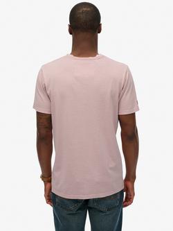 Superdry Cotton Athletic Embossed Relaxed Fit Short Sleeve Logo T-Shirt - view 2, Dusky Pink