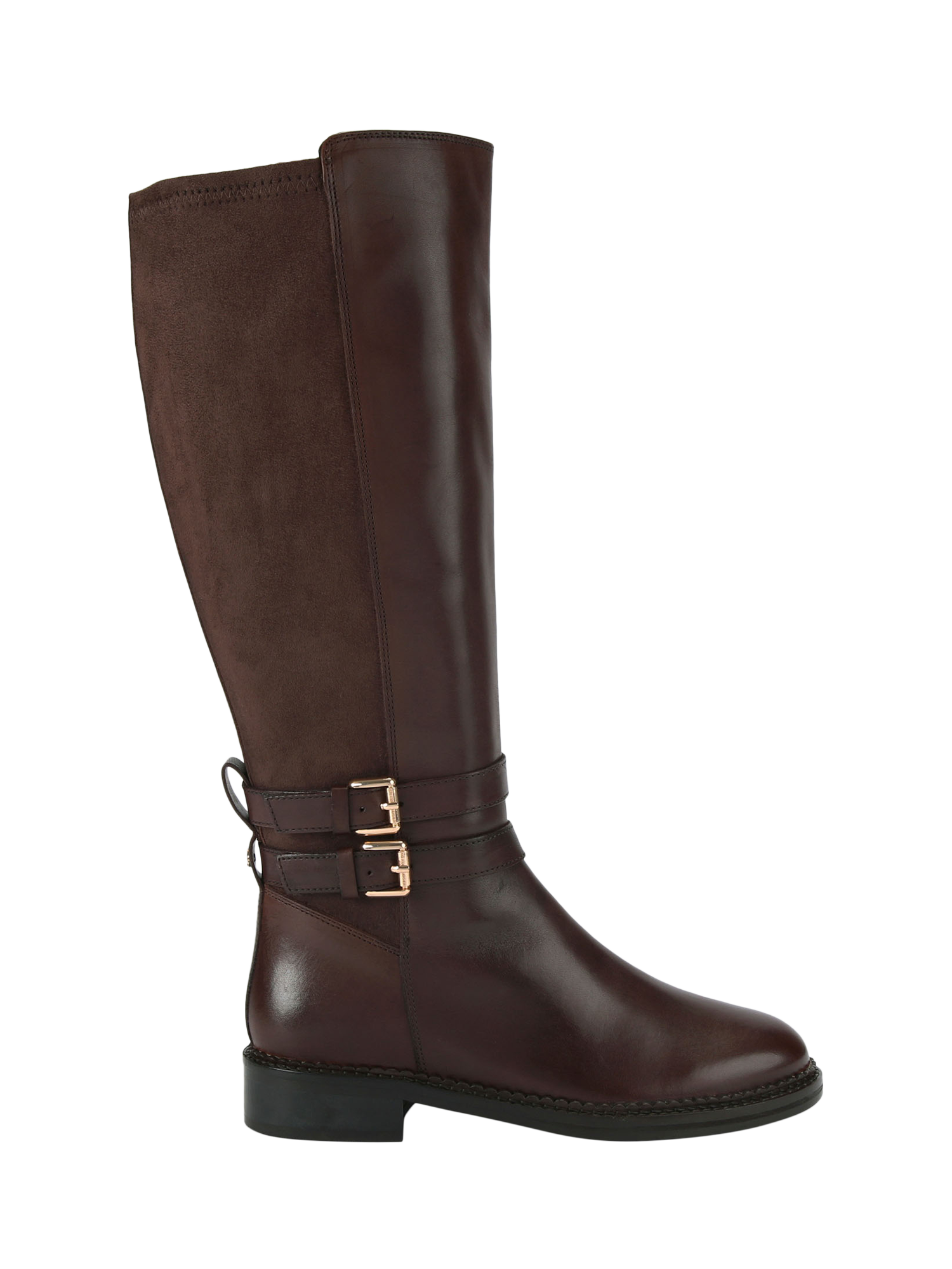 Product image 1 of 4, which shows Kurt Geiger London Trying Leather Knee High Boots, Brown, 3