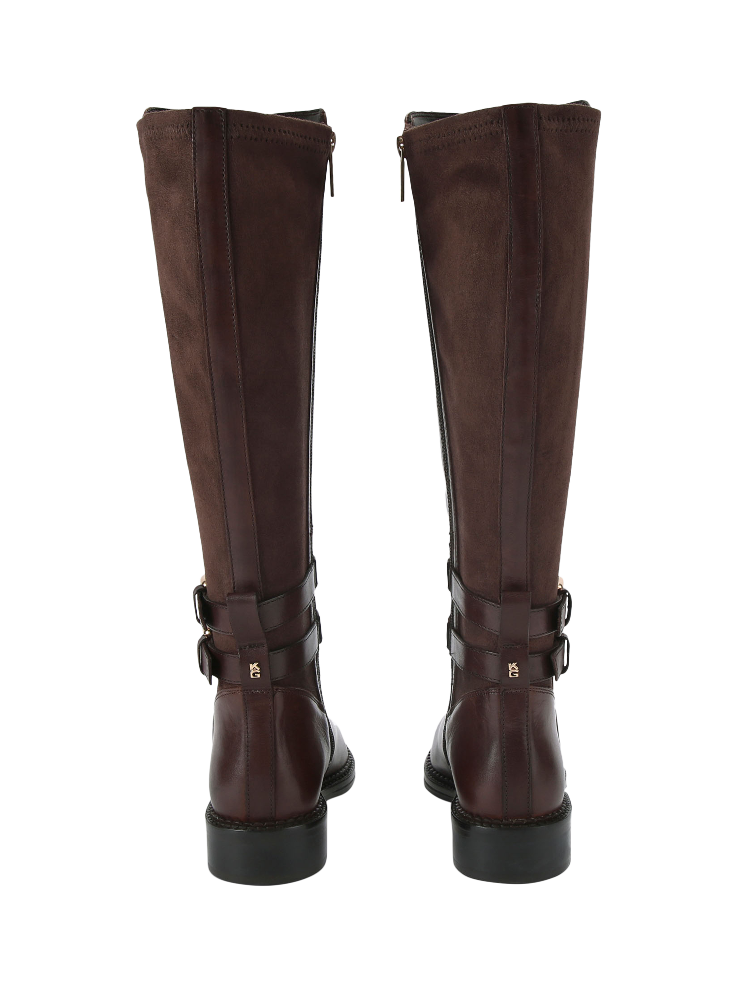 Product image 4 of 4, which shows Kurt Geiger London Trying Leather Knee High Boots, Brown, 3