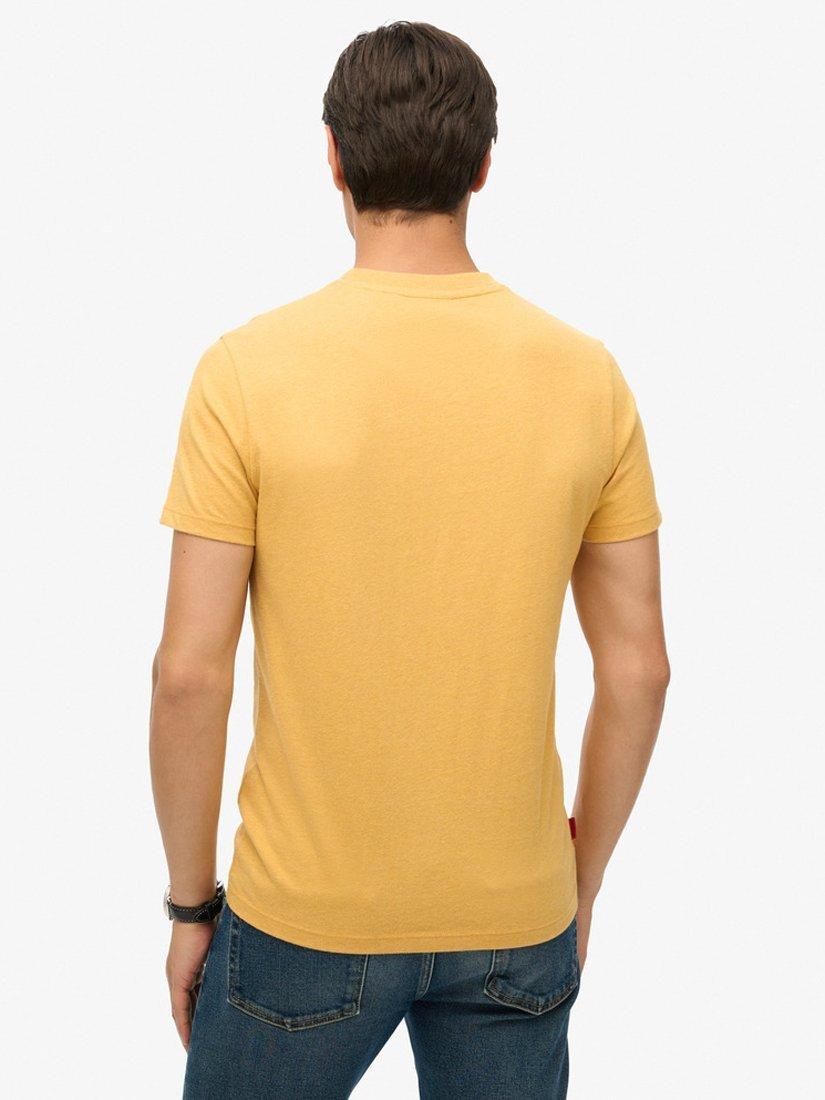 Product image 2 of 6, which shows Superdry Organic Cotton Regular Fit Short Sleeve Essential T-Shirt, Ochre Yellow Marl, S