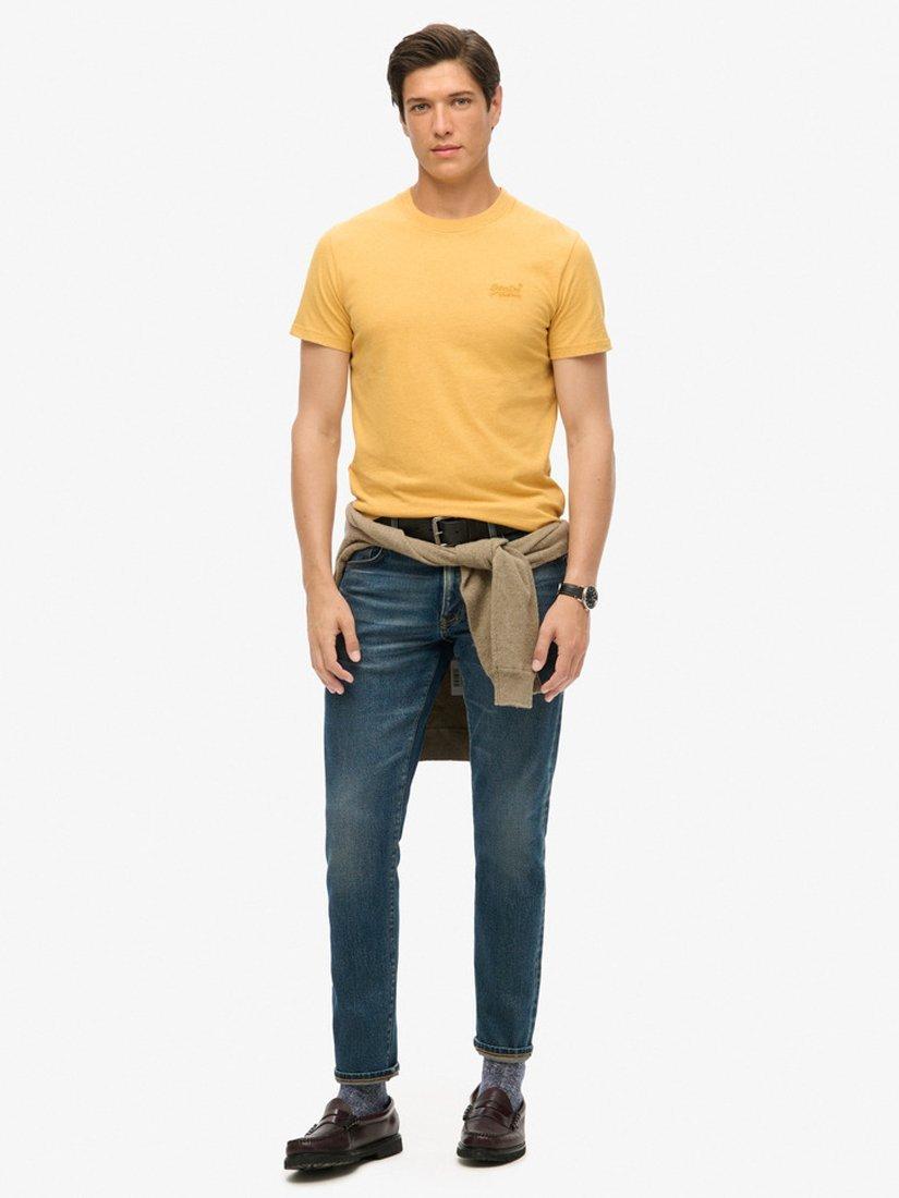 Product image 3 of 6, which shows Superdry Organic Cotton Regular Fit Short Sleeve Essential T-Shirt, Ochre Yellow Marl, S
