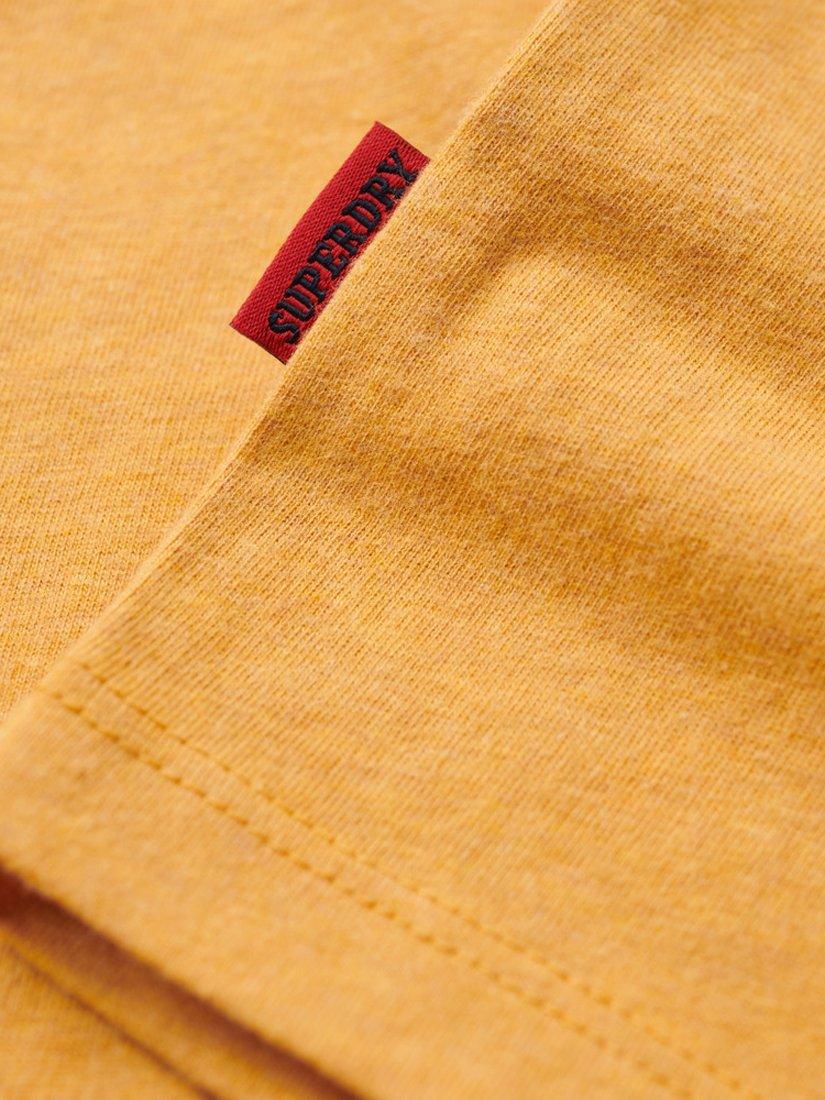 Product image 4 of 6, which shows Superdry Organic Cotton Regular Fit Short Sleeve Essential T-Shirt, Ochre Yellow Marl, S