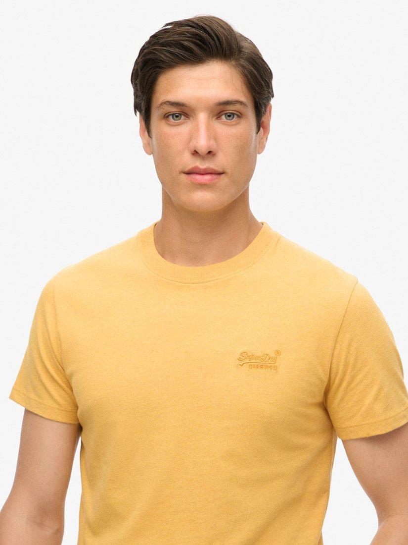 Product image 5 of 6, which shows Superdry Organic Cotton Regular Fit Short Sleeve Essential T-Shirt, Ochre Yellow Marl, S