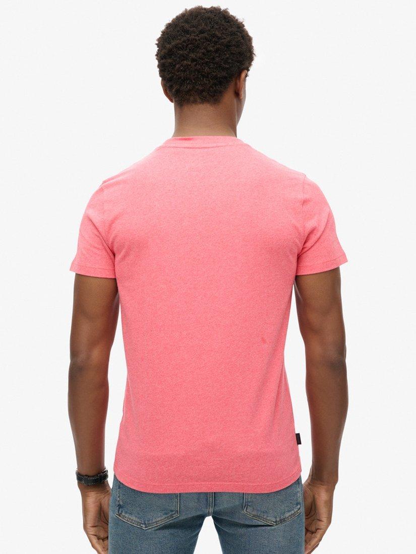 Product image 2 of 6, which shows Superdry Organic Cotton Regular Fit Short Sleeve Essential T-Shirt, Punch Pink Marl, S