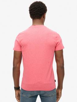 Superdry Organic Cotton Regular Fit Short Sleeve Essential T-Shirt - view 2, Punch Pink Marl