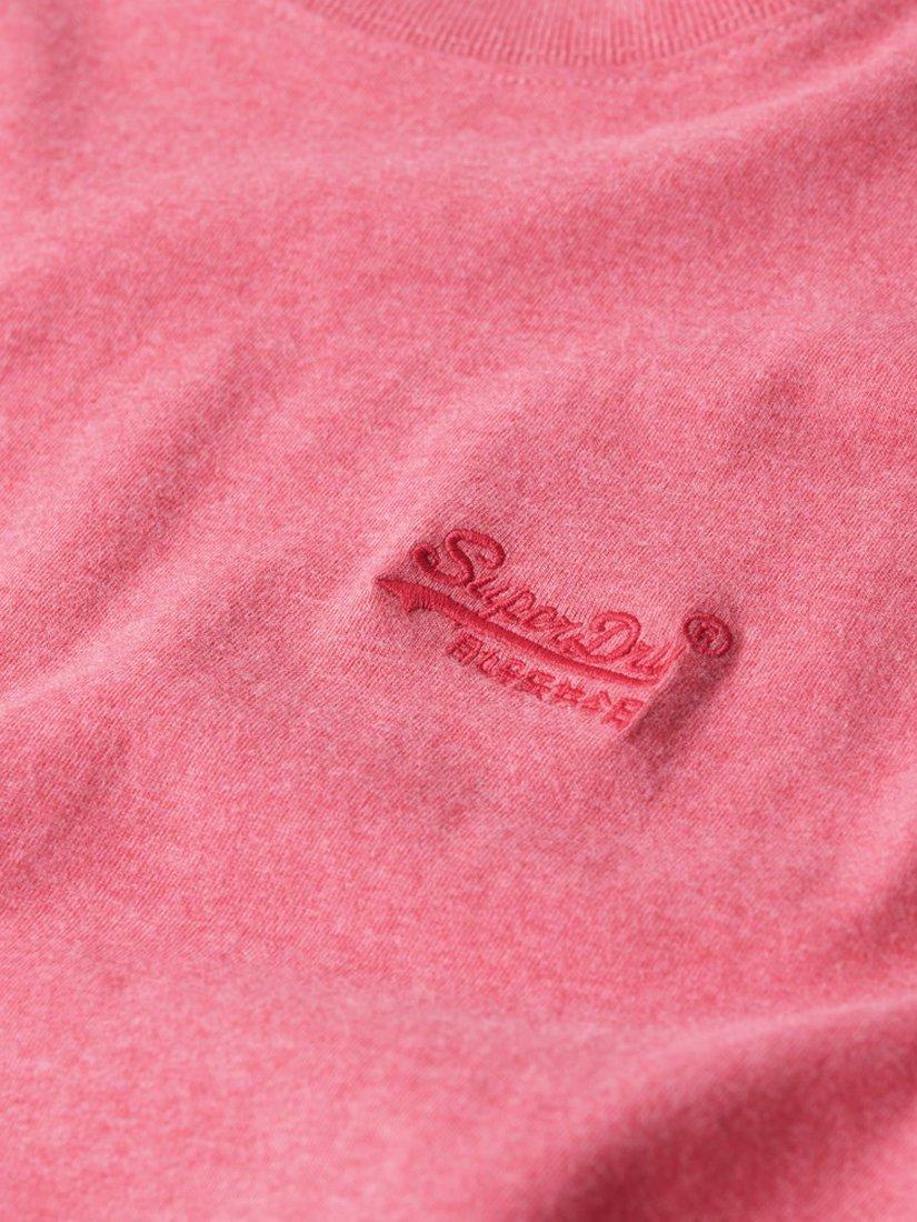 Product image 6 of 6, which shows Superdry Organic Cotton Regular Fit Short Sleeve Essential T-Shirt, Punch Pink Marl, S