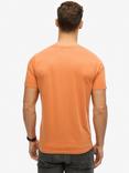 Superdry Cotton Blend Regular Fit Workwear Washed T-Shirt, Rusted Orange Marl