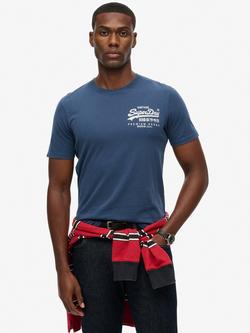 Superdry Vintage Logo Tokyo Print Cotton T-Shirt, Insignia Blue