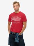 Superdry Cotton Regular Fit Vintage Logo Classic T-Shirt, Indiana Red