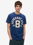 Superdry Cotton Regular Fit Short Sleeve Vintage Athletic T-Shirt, Supermarine Navy