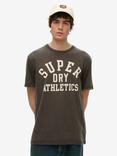 Superdry Organic Cotton Regular Fit Athletic Essential Graphic T-Shirt, Charcoal