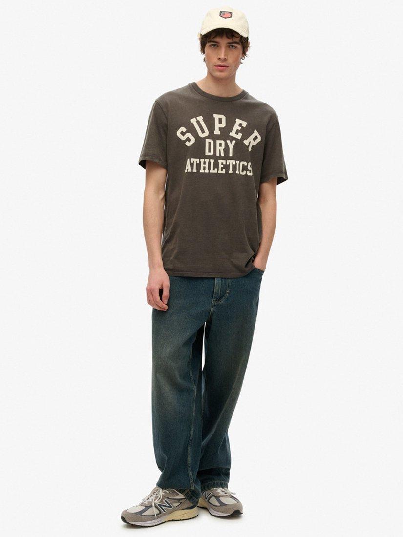 Product image 3 of 4, which shows Superdry Organic Cotton Regular Fit Athletic Essential Graphic T-Shirt, Charcoal, S