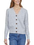 Sisters Point Long Rib Knit Buttoned V-Neck Cardigan