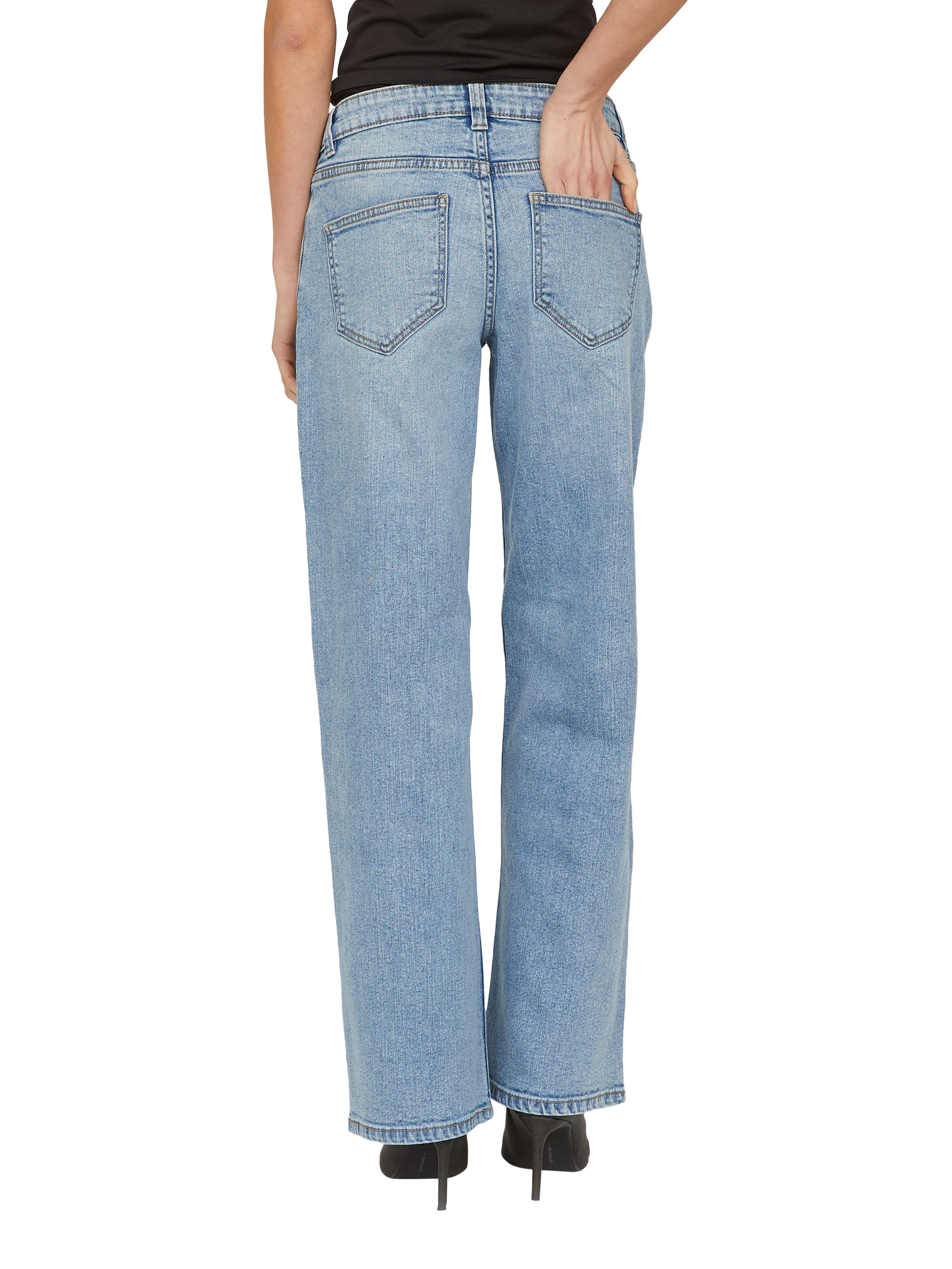 Product image 2 of 5, which shows Sisters Point Onea Wide Jeans, Light Blue, XS