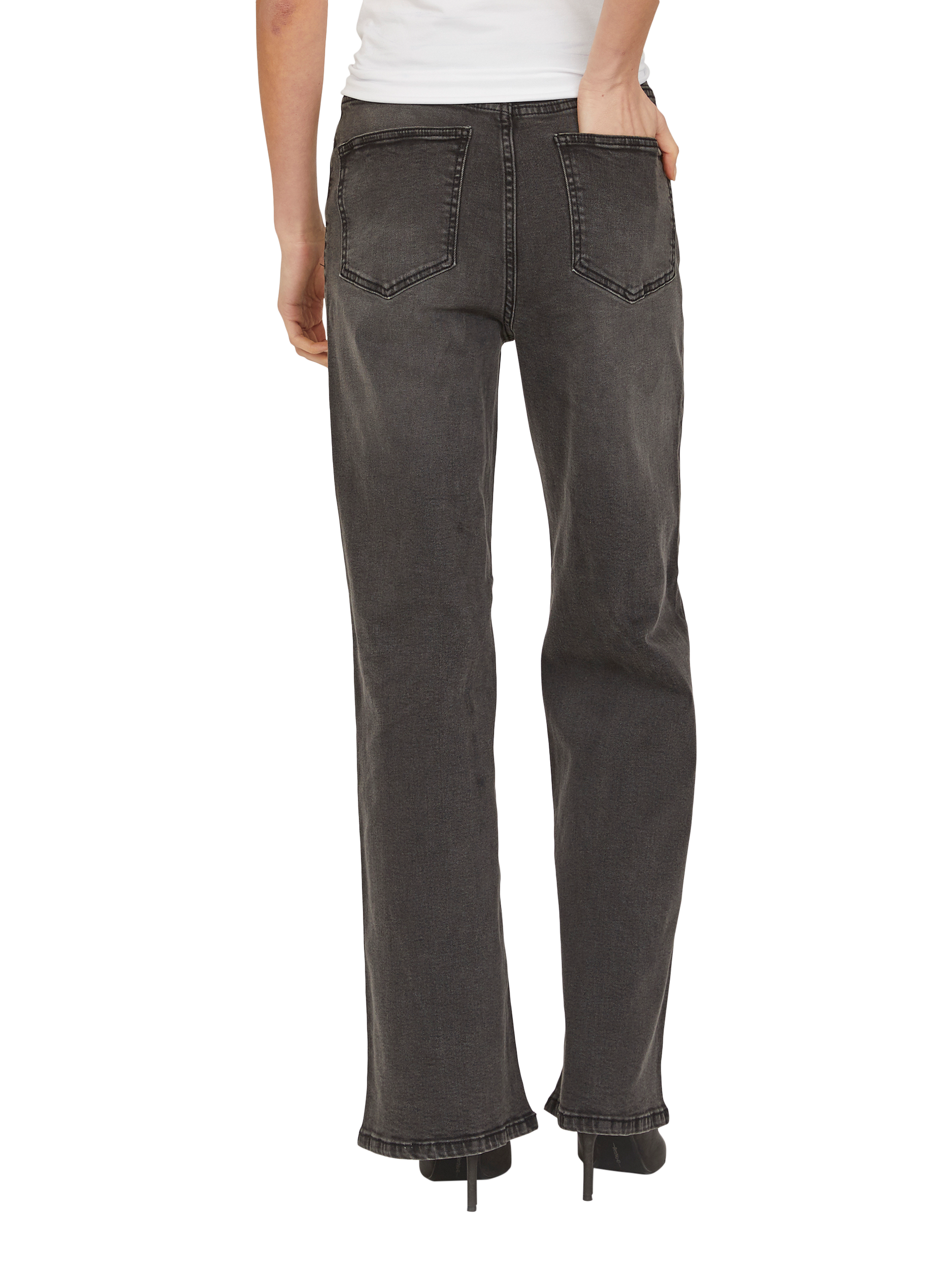 Product image 2 of 4, which shows Sisters Point Owi Wide Jeans, Mid Grey, XS