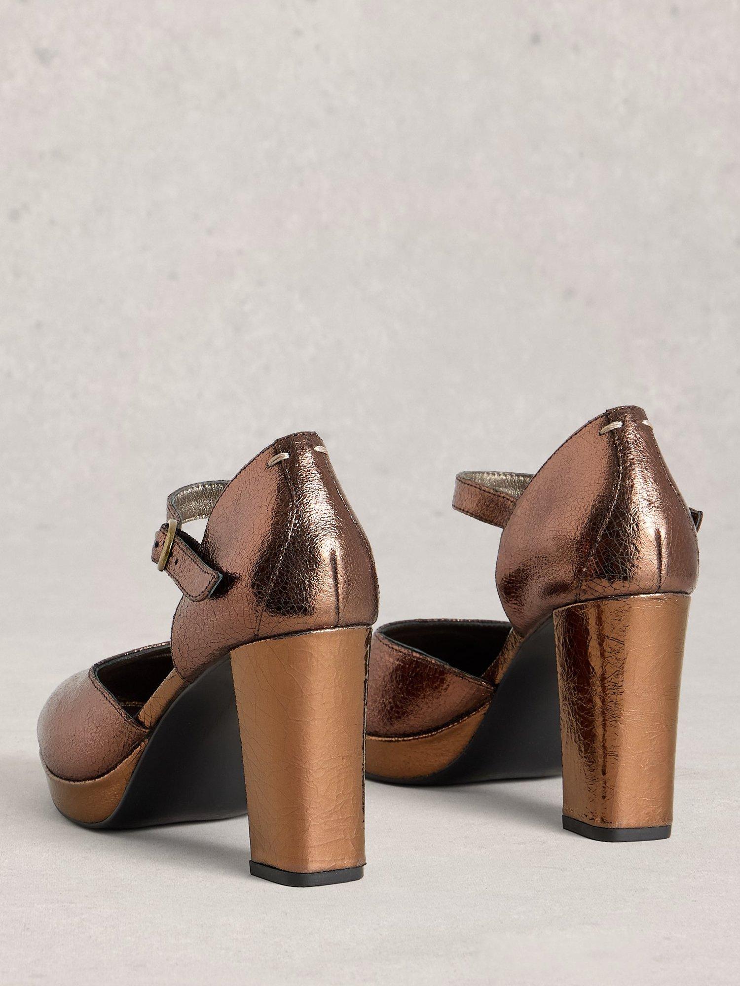 Product image 2 of 4, which shows White Stuff Priscilla Leather Court Shoes, Bronze, 5