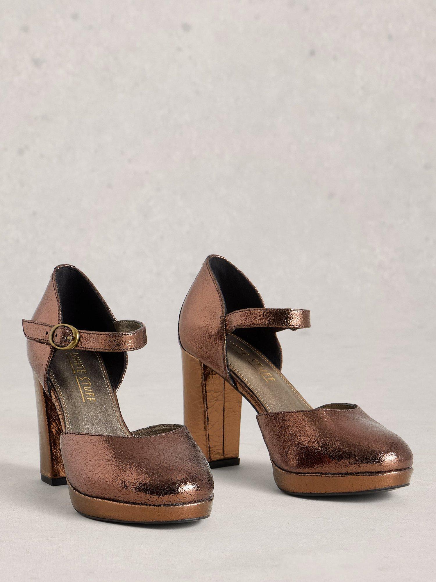 Product image 4 of 4, which shows White Stuff Priscilla Leather Court Shoes, Bronze, 5