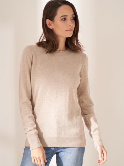 Truly Cashmere Crew Neck Jumper, Oatmeal, Oatmeal