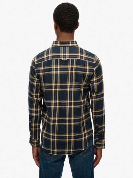Superdry Cotton Regular Fit Check Lumberjack Shirt, Navy - view 2, Navy