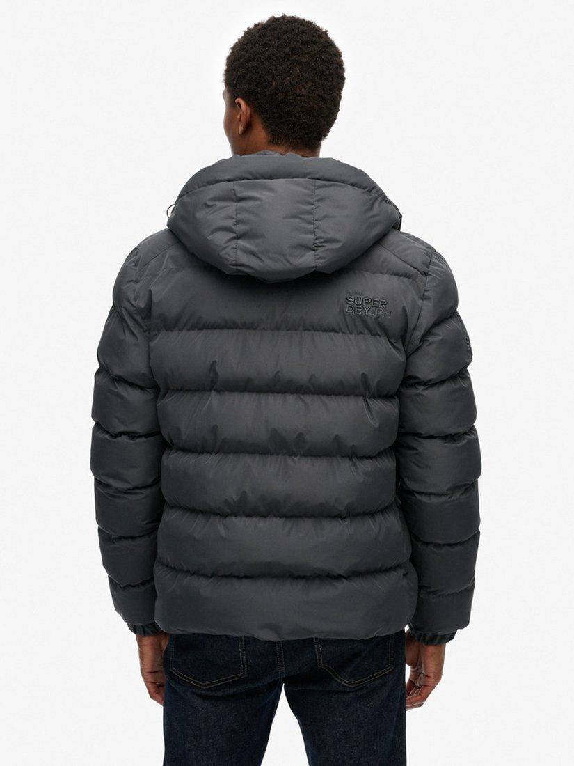 Product image 2 of 6, which shows Superdry Hooded Sports Puffer Jacket, Black, S