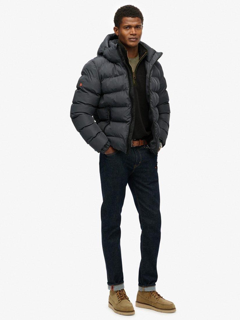 Product image 3 of 6, which shows Superdry Hooded Sports Puffer Jacket, Black, S