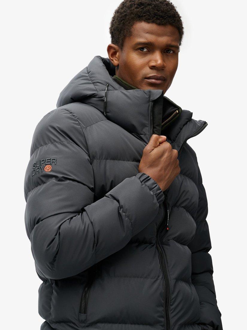 Product image 4 of 6, which shows Superdry Hooded Sports Puffer Jacket, Black, S