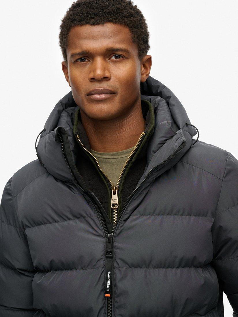 Product image 5 of 6, which shows Superdry Hooded Sports Puffer Jacket, Black, S